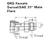 ORS Female Swivel-SAE 37o Male Flare